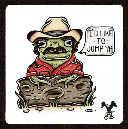 Smokey and the Bandit Frog tattoo flash painting.