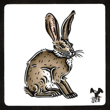 Load image into Gallery viewer, American traditional tattoo flash wildlife illustration Black-tailed Jackrabbit original painting.
