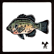 Load image into Gallery viewer, American traditional tattoo flash wildlife illustration Bluegill Sunfish painting.
