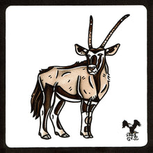 Load image into Gallery viewer, American traditional tattoo flash wildlife illustration Gemsbok Oryx ink and watercolor painting.

