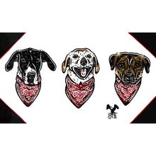 Load image into Gallery viewer, American traditional tattoo flash dog pet portrait watercolor painting.
