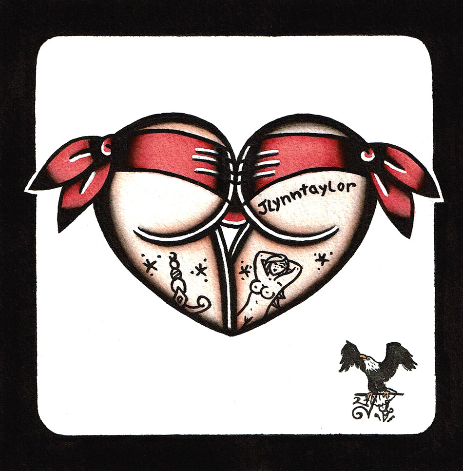 Pink Scrunch Butt Heart Original Painting