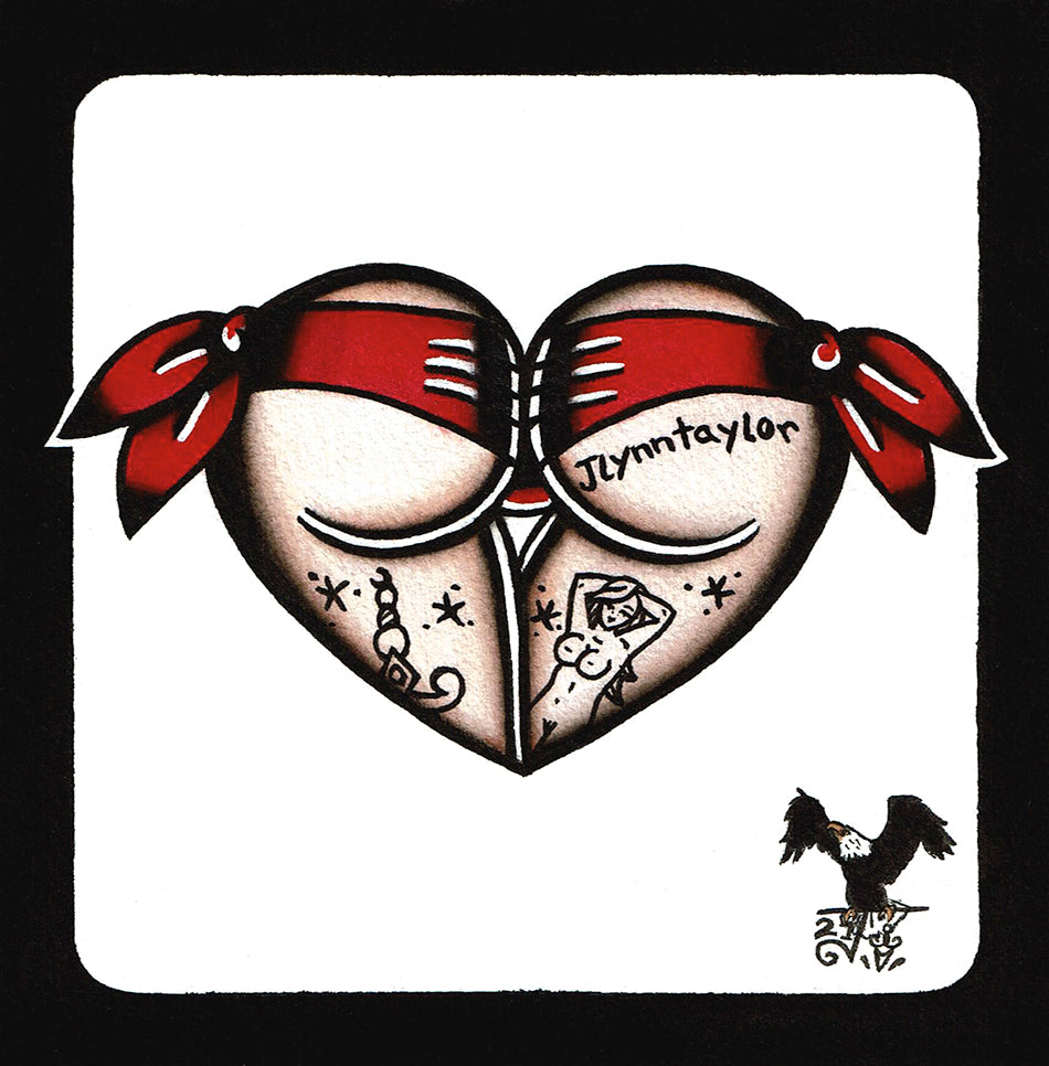 Red Scrunch Butt Heart Original Painting