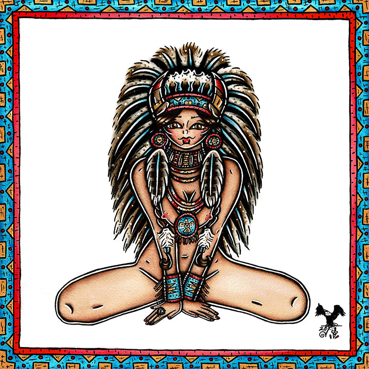 Victory Headdress Pinup Original Painting