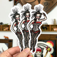 Load image into Gallery viewer, American traditional tattoo flash Western Saloon Girl Pinup watercolor sticker.
