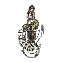 Load image into Gallery viewer, American traditional tattoo flash Harley Motorcycle Single Cylinder Engine Pinup watercolor sticker.
