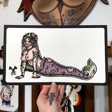 Load image into Gallery viewer, American traditional tattoo flash Hippie Pinup original painting.
