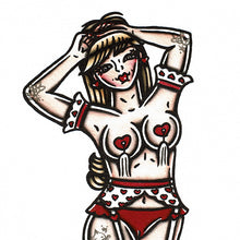 Load image into Gallery viewer, Valentine Burlesque Pinup Original Painting
