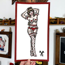 Load image into Gallery viewer, Valentine Burlesque Pinup Original Painting
