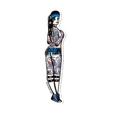 Load image into Gallery viewer, American traditional tattoo flash West Coast Skateboard Pinup Sticker Set.
