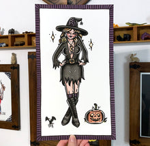 Load image into Gallery viewer, Witch and Pumpkin Original Painting
