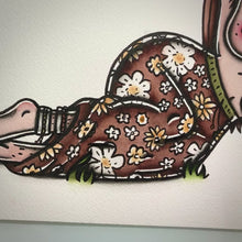Load and play video in Gallery viewer, American traditional tattoo flash Hippie Pinup original painting.
