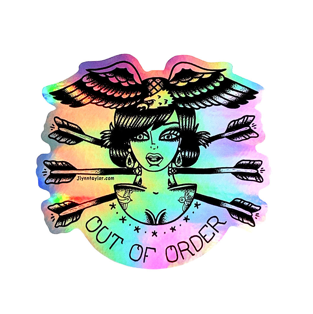 Out Of Order Rainbow Foil Sticker