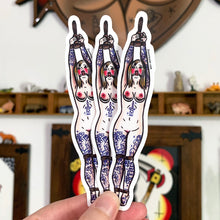 Load image into Gallery viewer, American traditional tattoo flash Rope Bondage Pinup watercolor sticker.
